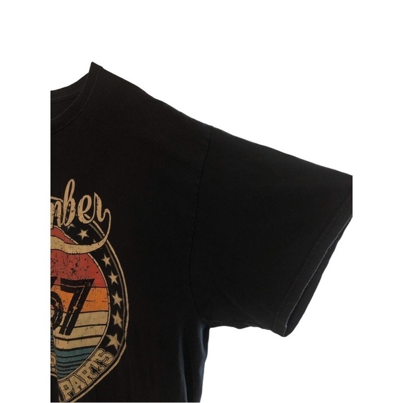 Fruit of Loom Black Retro Graphic Tee: December 1967...Short Sleeved Sized L - Picture 3 of 15